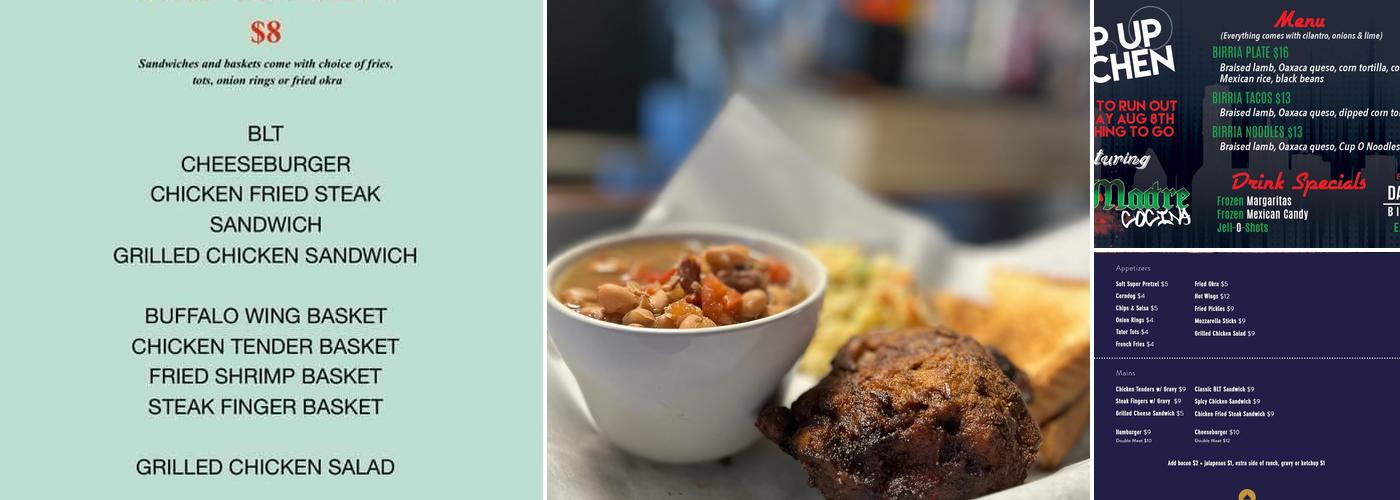 Dallasite Billiards Menu