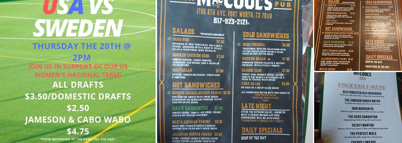 Finn MacCool's Pub Menu