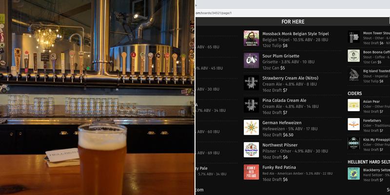 Hellbent Brewing Company Menu