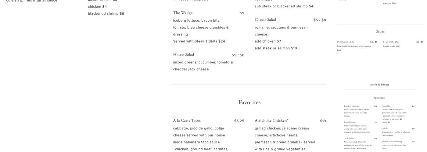 Milwaukee Street Tavern Menu