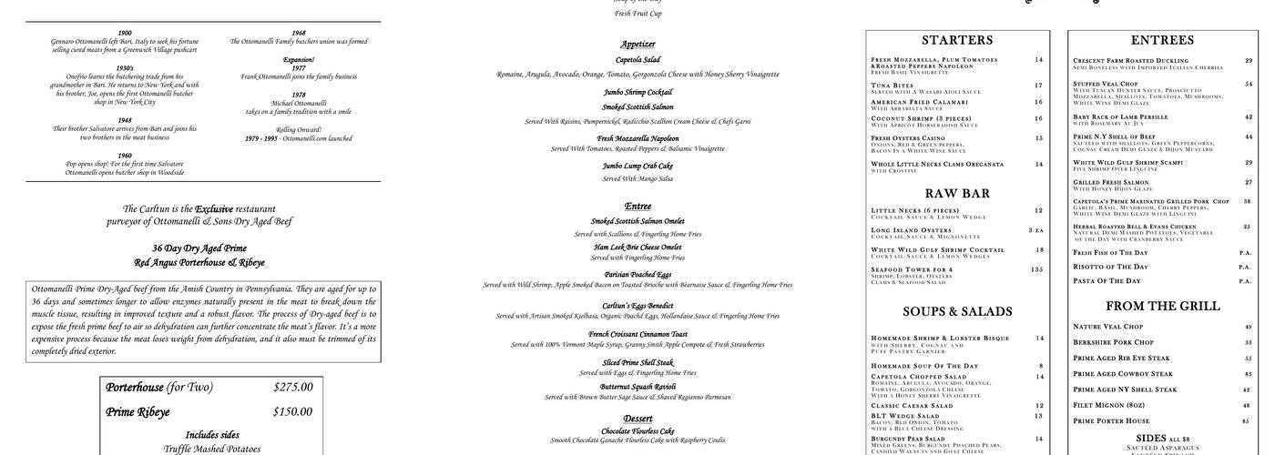 The Carltun Menu