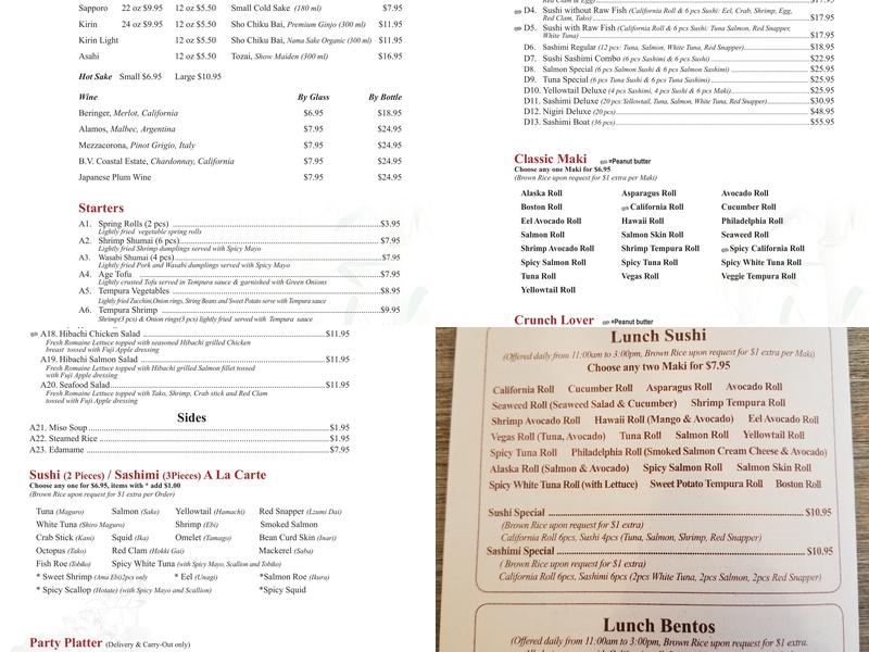 Maki Bar Menu