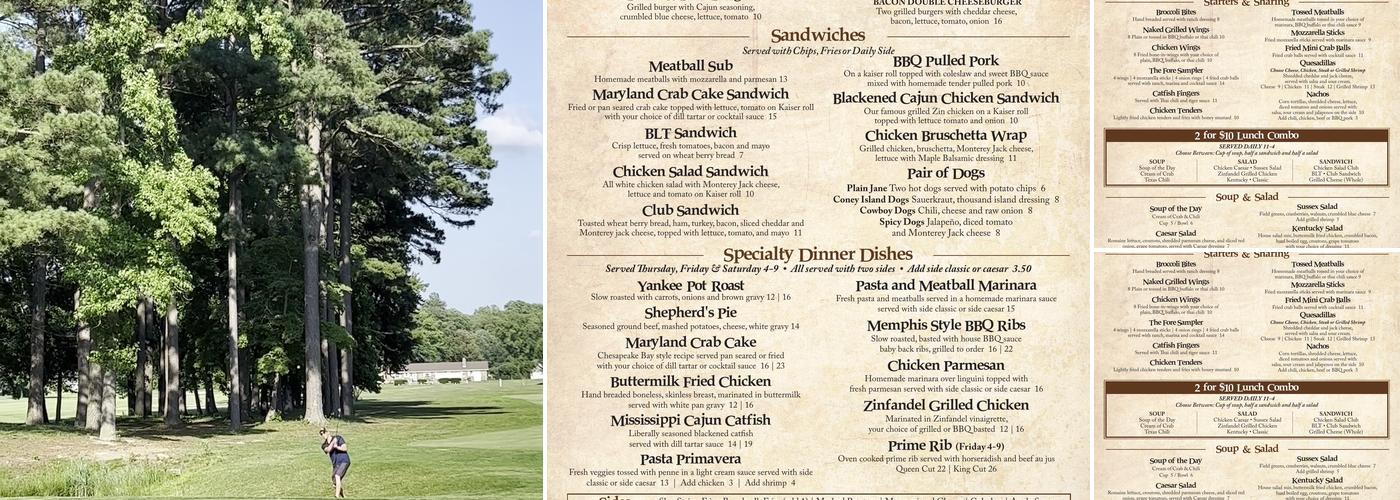 Mulligan's Pointe Menu