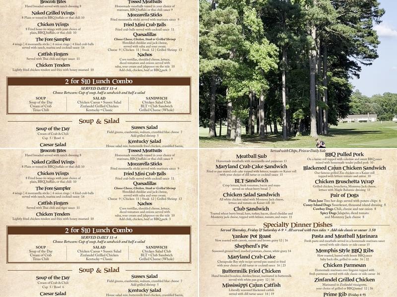 Mulligan's Pointe Menu