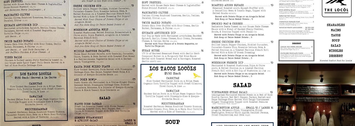 The Locöl Kitchen & Bar Menu
