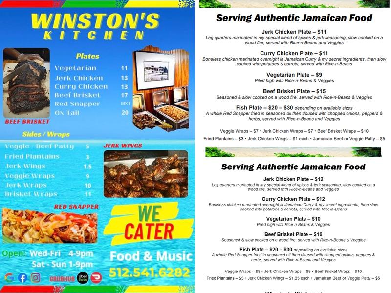 Winston's Kitchen Menu