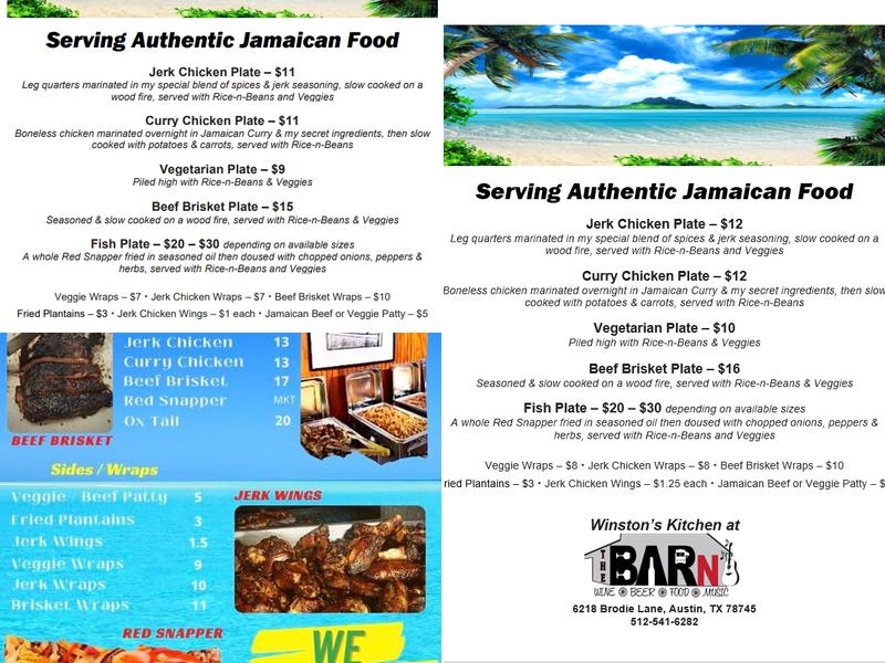 Winston's Kitchen Menu