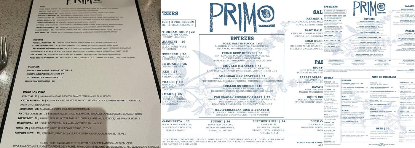 Primo Menu