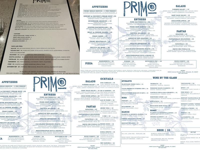 Primo Menu