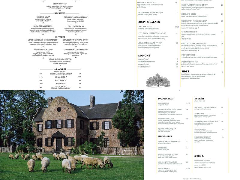 Middleton Place Menu