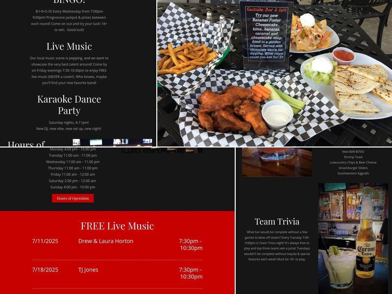 Eastside Bar & Grill Menu