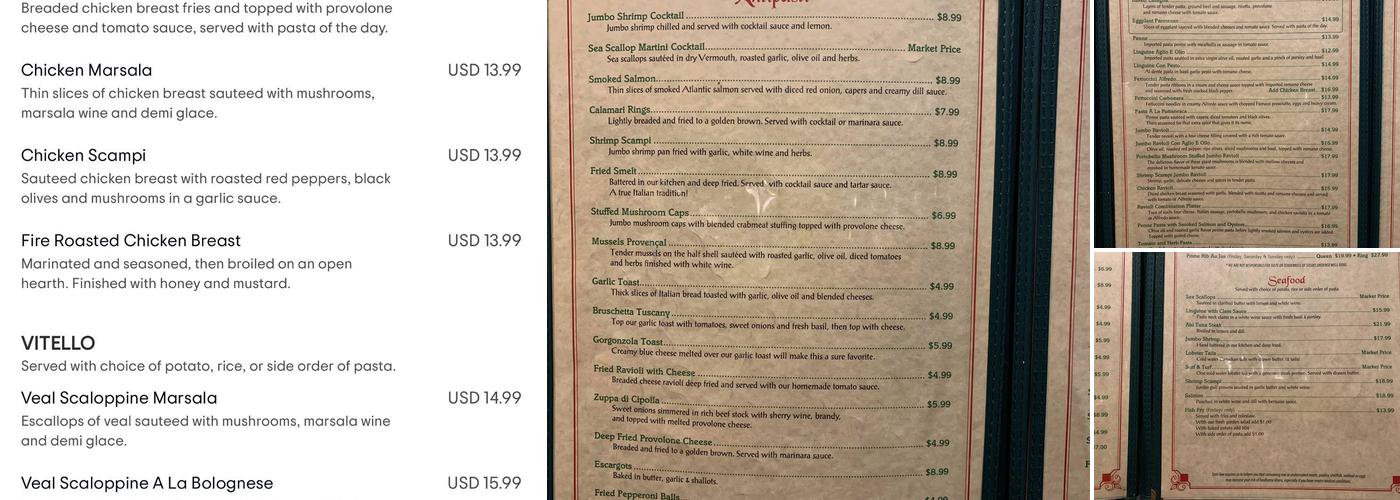 Chiodo's Ferro Cucina Menu