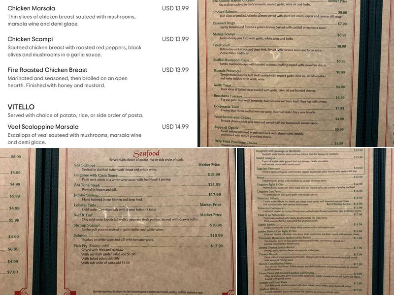 Chiodo's Ferro Cucina Menu