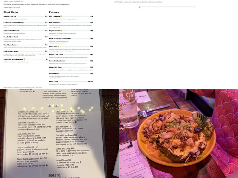 Salt Fish Restaurant and Tiki Bar Menu