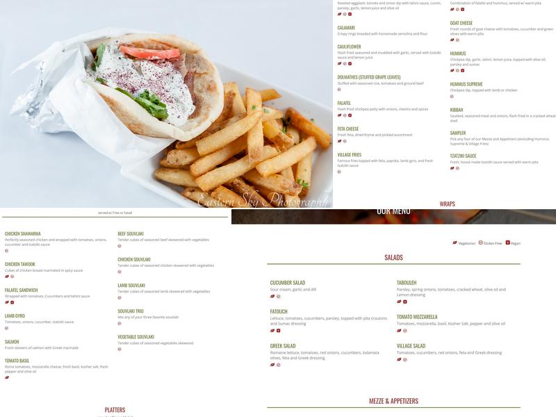 Olea Mediterranean Kitchen Menu