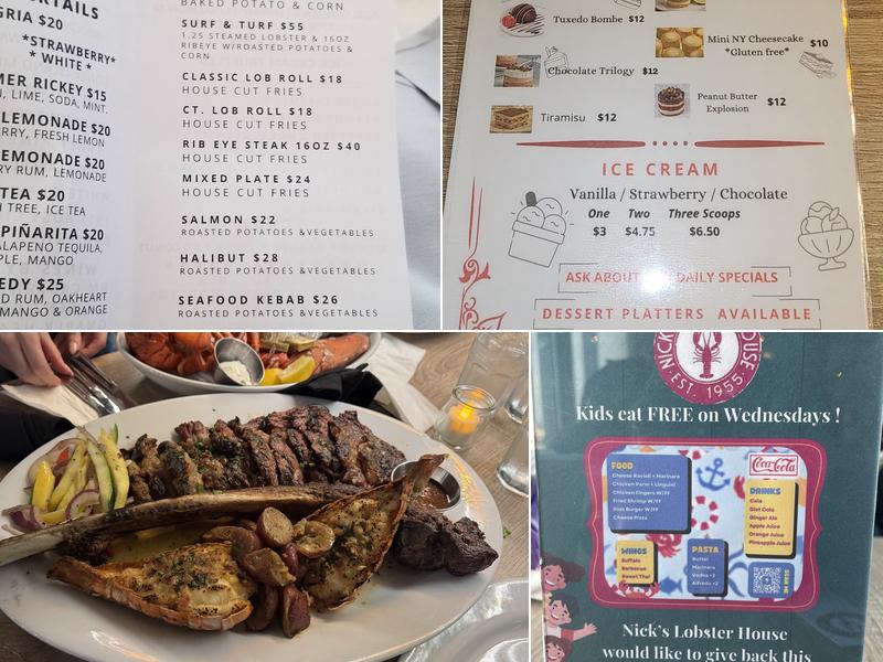 Nick's Lobster House Menu