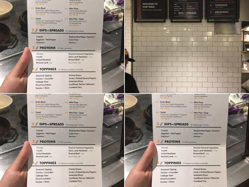 CAVA Menu