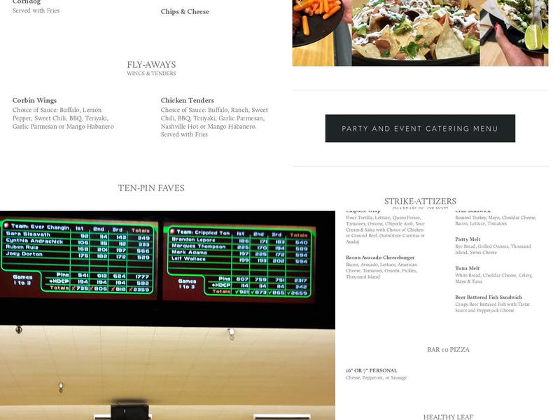 Corbin Bowl Menu