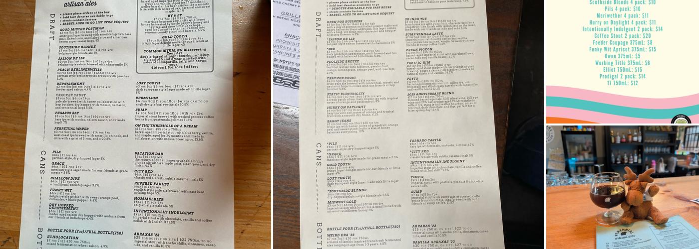 Perennial Artisan Ales Menu