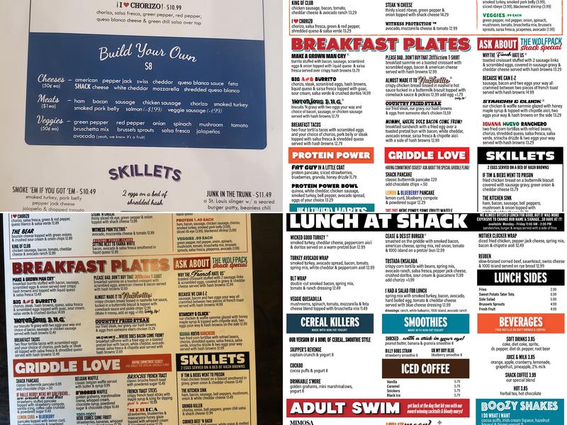 Shack Breakfast & Lunch Menu