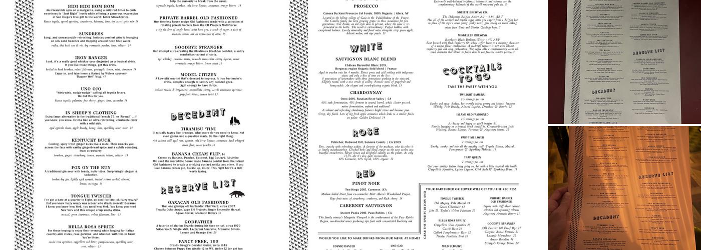 Raised by Wolves Menu