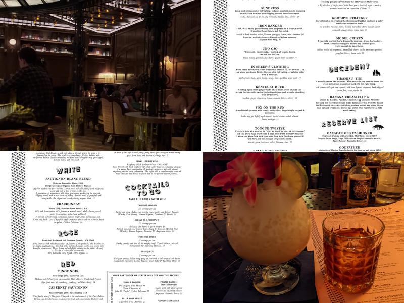 Raised by Wolves Menu