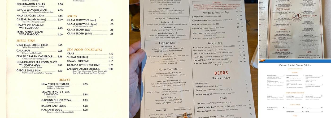 Scoma's Restaurant Menu
