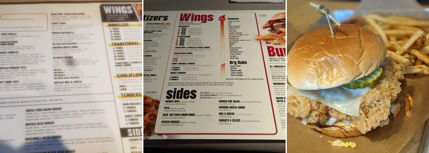 Buffalo Wild Wings Menu