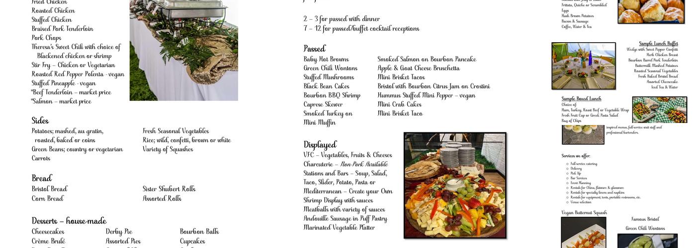 Bristol Catering Menu