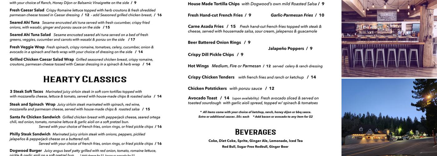 Dogwood Tavern Menu