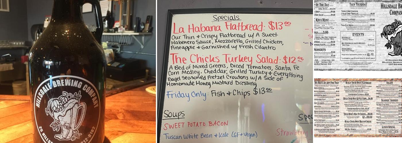 Hillsdale Brewing Company Menu