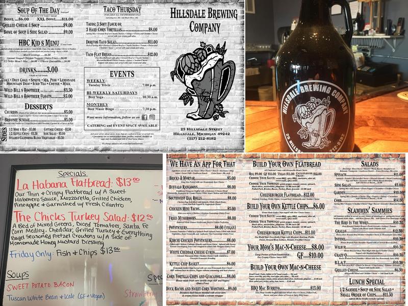 Hillsdale Brewing Company Menu