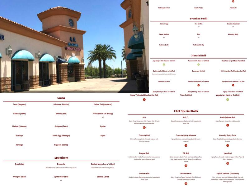 Musashi Japanese Cuisine Menu