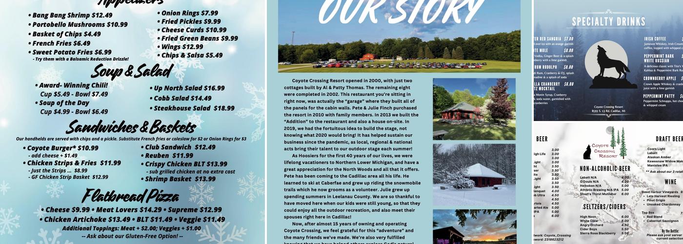 Coyote Crossing Resort Menu