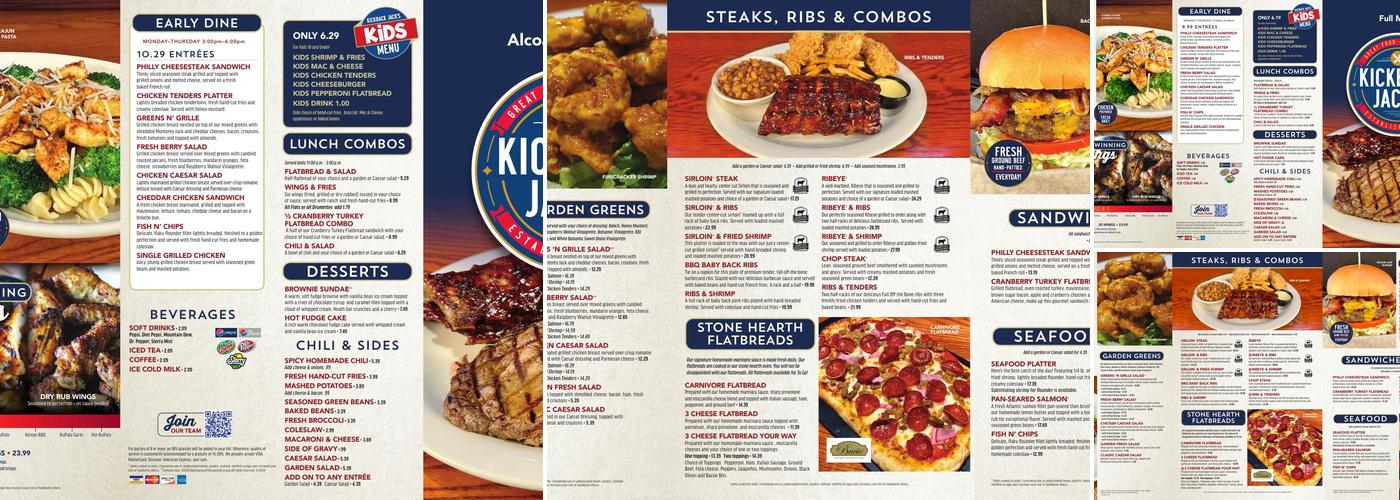 Kickback Jack’s Menu