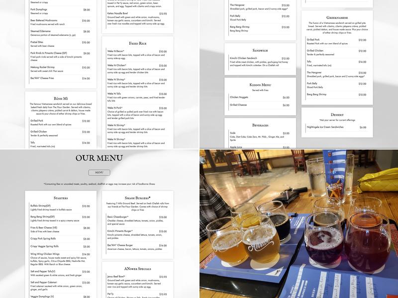 The Answer Brewpub Menu