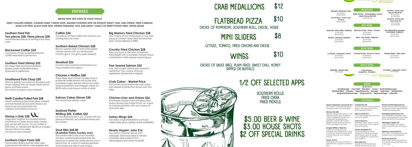 Southern Kitchen Menu