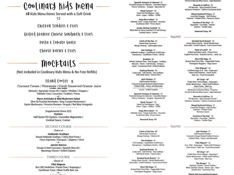 F&B Menu