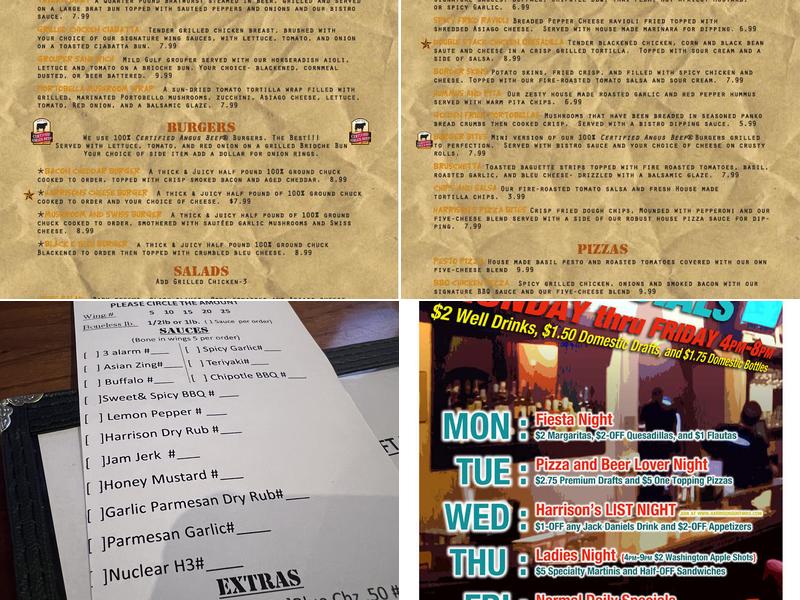 Harrison's On Third Menu