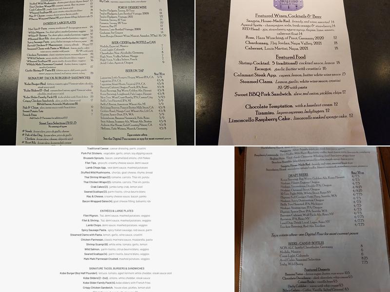 Skyline Kitchen & Vine Menu