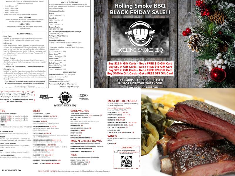 Rolling Smoke BBQ Menu