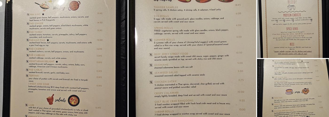 Savanh Thai Kitchen Menu