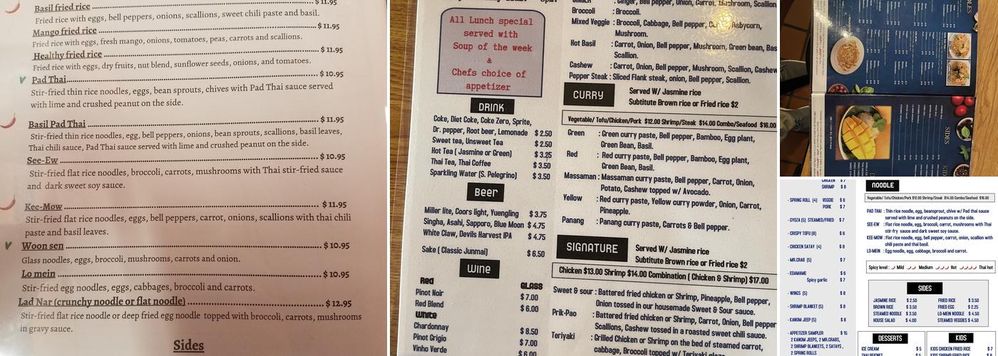 Aroy Thai Menu