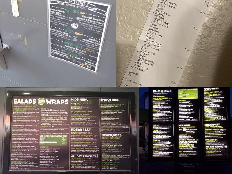 Salad And Go Menu