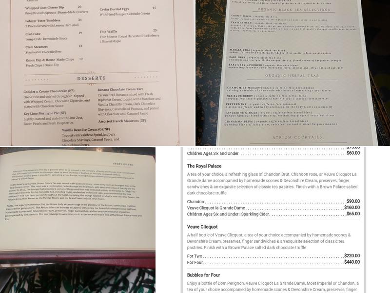 Afternoon Tea at The Brown Palace Menu