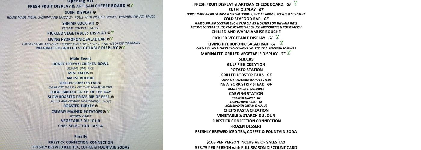 Firestick Grill Menu