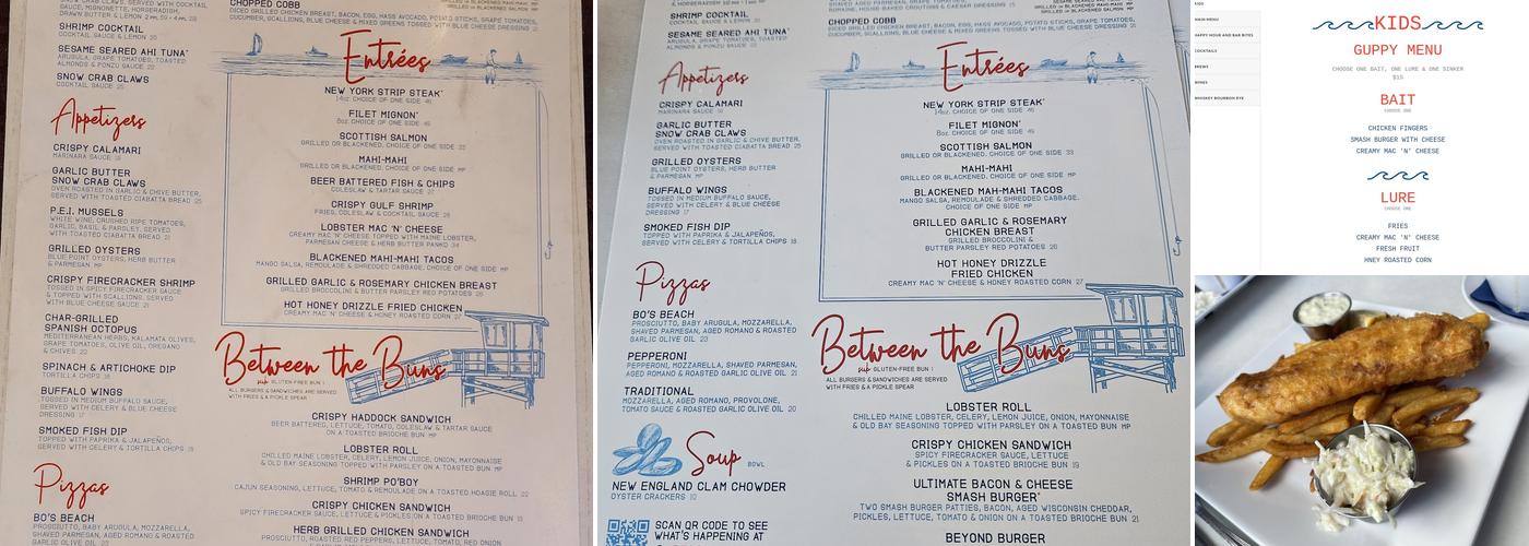 Bo's Beach Menu