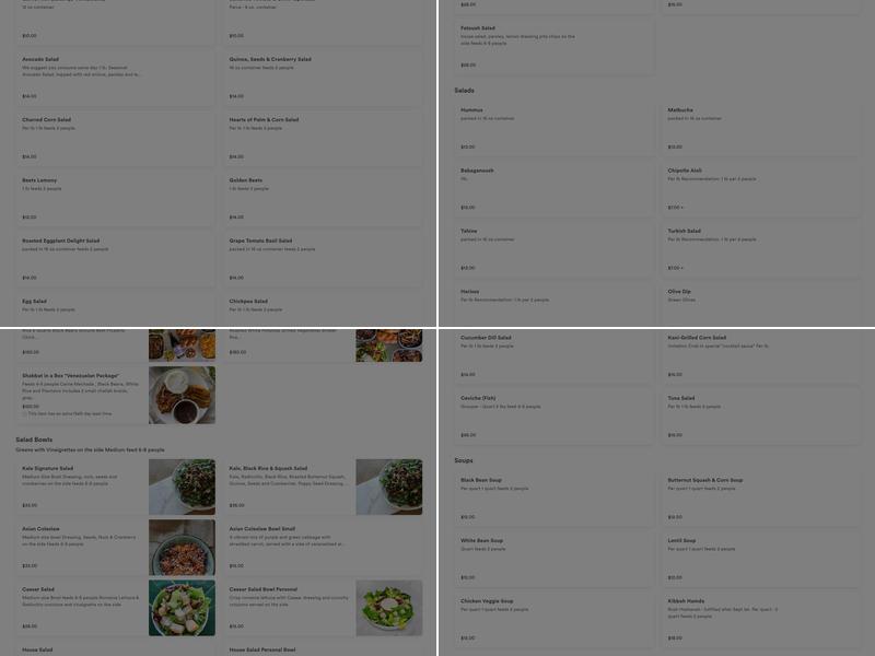 So Heavenly Menu