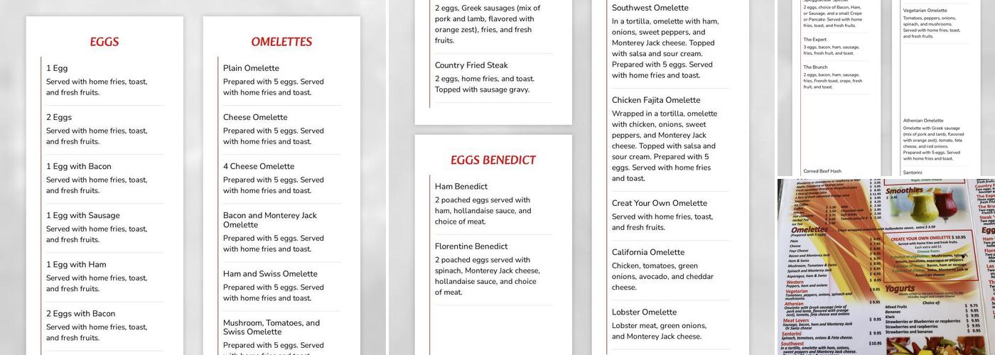 Speggtacular Clearwater Beach Menu