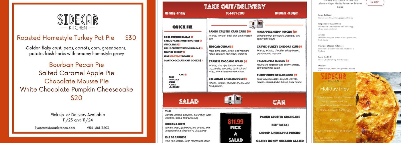 Sidecar Kitchen Menu